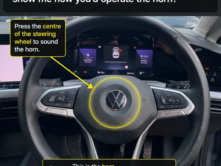 Show Me question car control reference image
